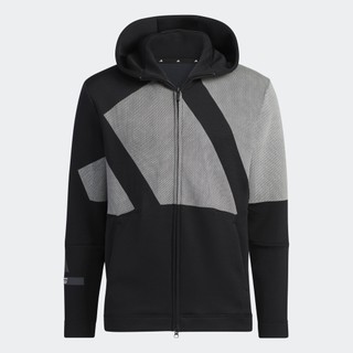 adidas Đánh gôn Áo Hoodie Khóa Kéo Big Badge of Sport Nam Đen HZ1418