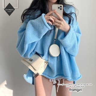 Áo Len Cổ Chữ v Form Rộng Kiểu Dáng vintage