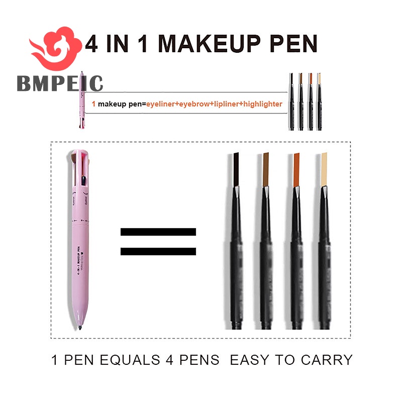 Bút Kẻ Mắt / Viền Môi 4 Trong 1 Chống Thấm Nước Và Mồ Hôi Dễ Lên Màu Mới