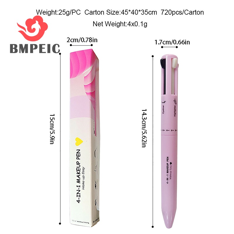 Bút Kẻ Mắt / Viền Môi 4 Trong 1 Chống Thấm Nước Và Mồ Hôi Dễ Lên Màu Mới