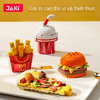 Bộ đồ chơi lắp ráp tủ lạnh hình hamburger khoai tây chiên cho bé
