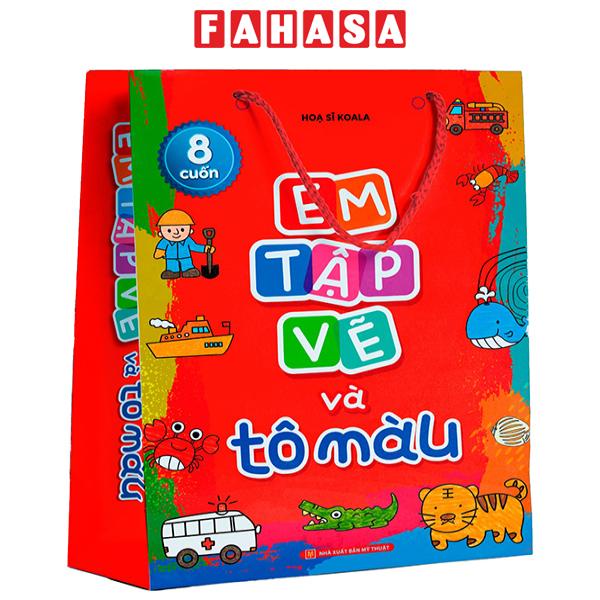 Sách Bộ Sách Em Tập Vẽ Và Tô Màu (Túi 8 Cuốn)