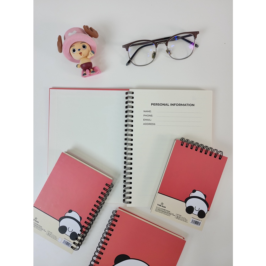 Sổ Lò Xo Giấy Trơn - 160 Trang 10 x 15 cm 80gsm - Panda - The Sun 01