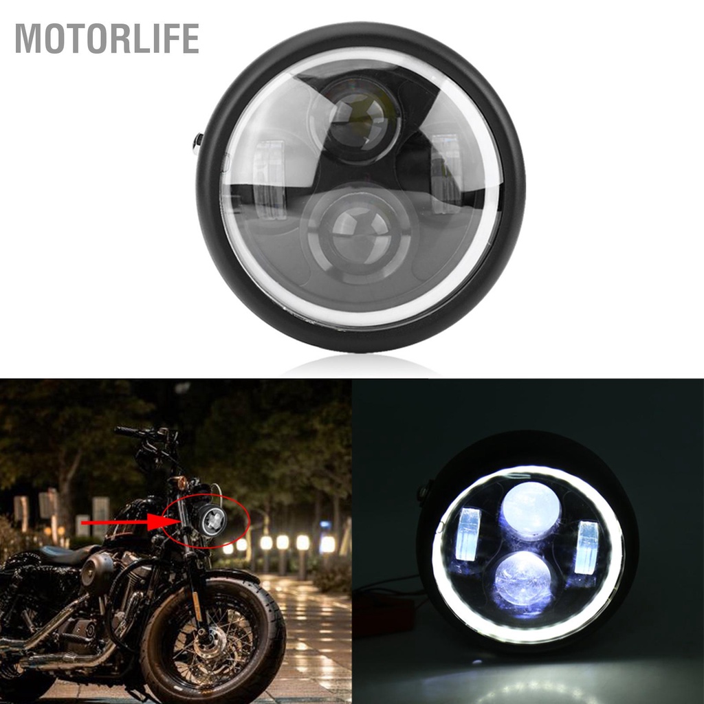 Motorlife Bóng đèn pha LED xe máy 16cm/6 5" cho Sportster Cafe Racer Bobber