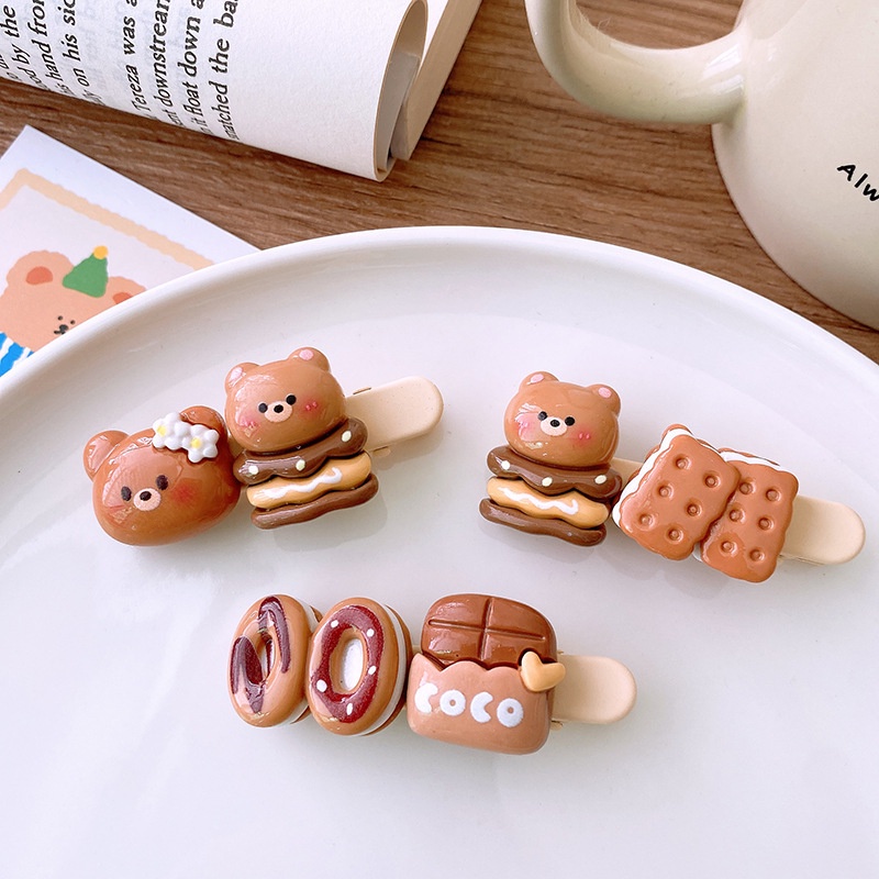 Mới Kẹp Tóc Hình Gấu Nâu Hoạt Hình Dễ Thương Cho Bé Gái