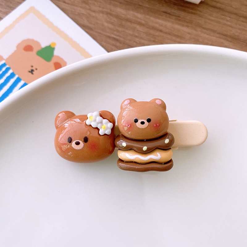 Mới Kẹp Tóc Hình Gấu Nâu Hoạt Hình Dễ Thương Cho Bé Gái