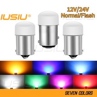 Iusu 2 Chiếc 12V 24v 1156 1157 Flash P21W P21 5W BA15S BAY15D Phanh Ô Tô Xe Tải 24v Ngược Đèn Tín Hiệu 3014 9SMD Đuôi Xe Máy Đèn Báo Dừng Đậu Phộng