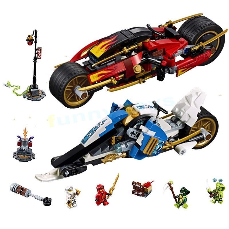 Compatible lego Lắp Ráp Xe Mô Tô ninjago series 70667 Kai 'S blade Và Zane' S snowmobile Quà Tặng Cho Bé Trai