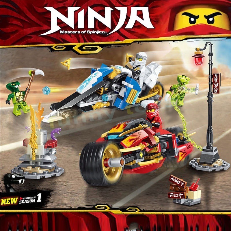 Compatible lego Lắp Ráp Xe Mô Tô ninjago series 70667 Kai 'S blade Và Zane' S snowmobile Quà Tặng Cho Bé Trai