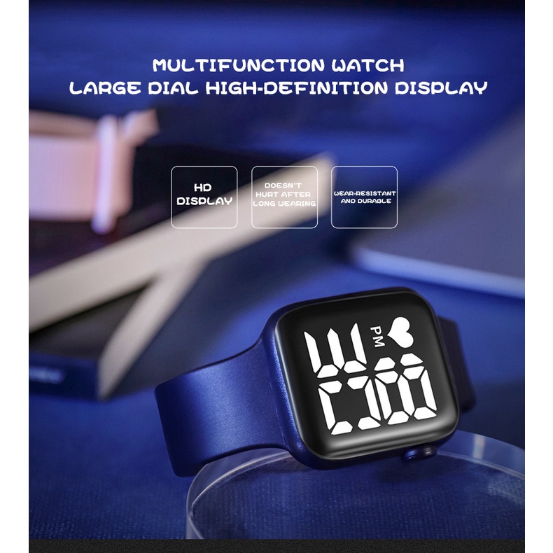 Đồng Hồ đeo Tay Sẵn Sàng Có đèn LED Kỹ Thuật Số Thể Thao Thông Minh Đồng Hồ đeo Tay Trẻ Em Mặt Vuông Phát Sáng Cho Trẻ Em Quà Tặng Sinh Nhật Serein