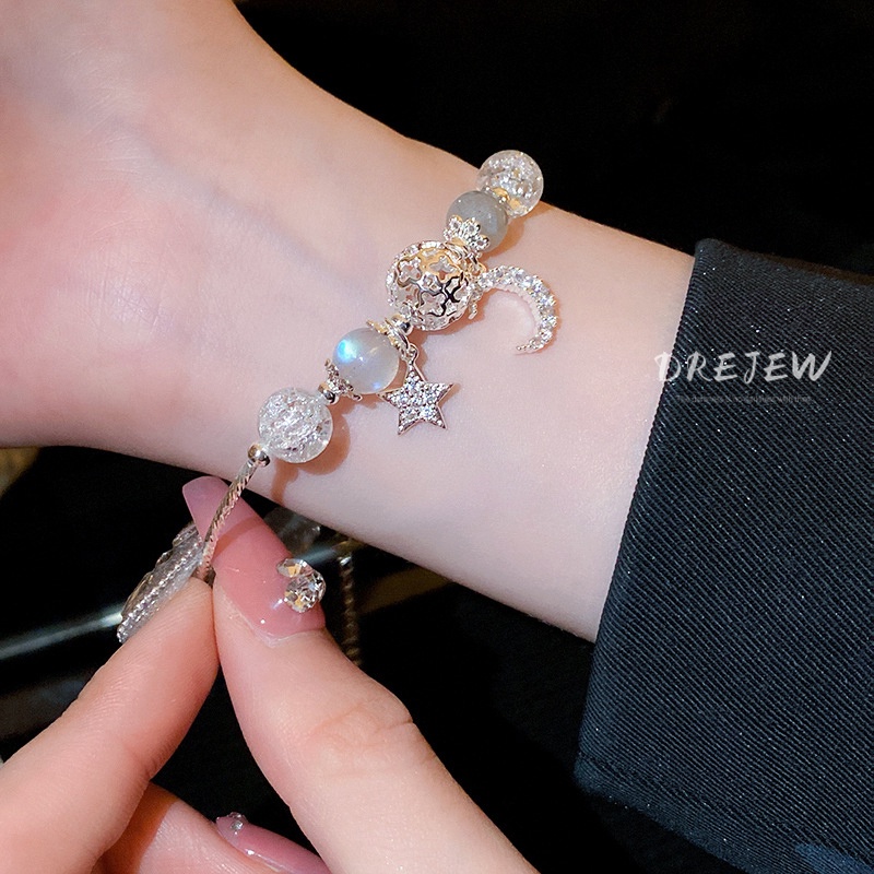 Vòng Tay Đính Đá Zircon Hình Ngôi Sao Mặt Trăng Thời Trang HB
