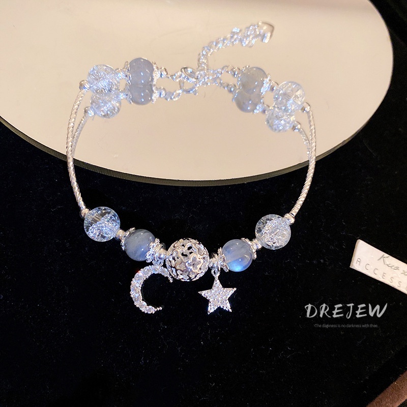 Vòng Tay Đính Đá Zircon Hình Ngôi Sao Mặt Trăng Thời Trang HB