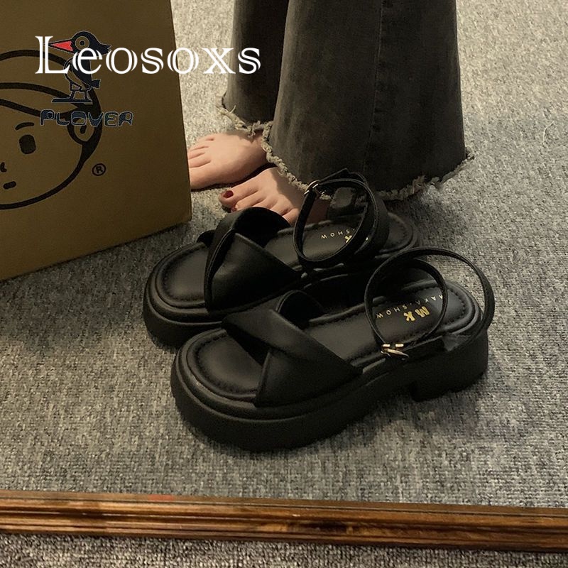 Dép bánh mì LEOSOXS B98G1PI 35Z230831 chống trượt thời trang 2023 dành cho nữ