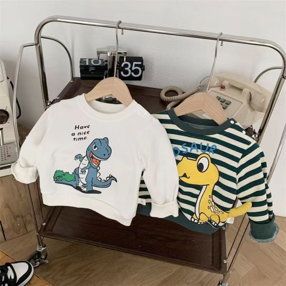 Áo Khoác Chui Đầu Tay Dài Không Nút In Hoạt Hình Dễ Thương Thời Trang Thu Đông Cho Bé Trai