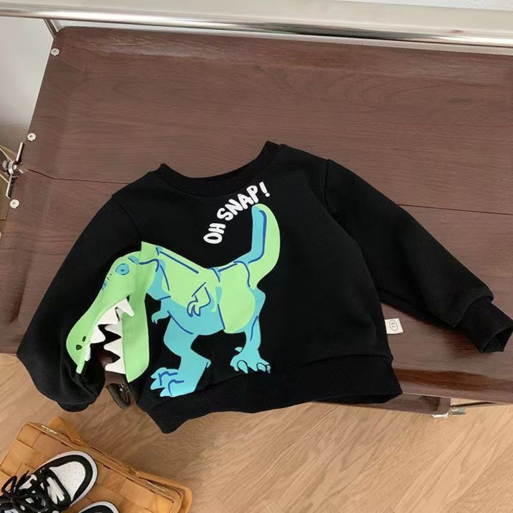 Áo Khoác Chui Đầu Tay Dài Không Nút In Hoạt Hình Dễ Thương Thời Trang Thu Đông Cho Bé Trai