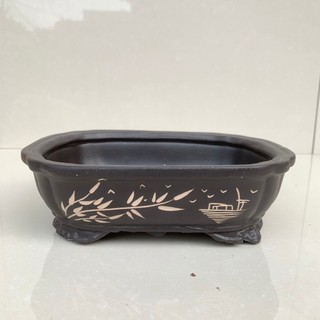 Chậu áng mây bonsai cây cảnh màu đen 1 size SP588