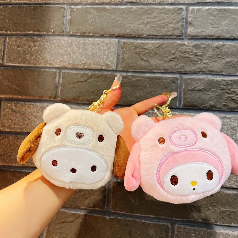 Hoạt Hình sanrio Túi Đựng Tiền Xu Chìa Khóa Hình Chó Kumamoto Nhồi Bông Dễ Thương