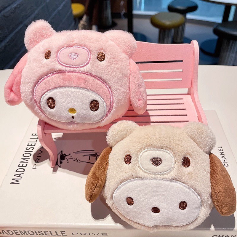 Hoạt Hình sanrio Túi Đựng Tiền Xu Chìa Khóa Hình Chó Kumamoto Nhồi Bông Dễ Thương