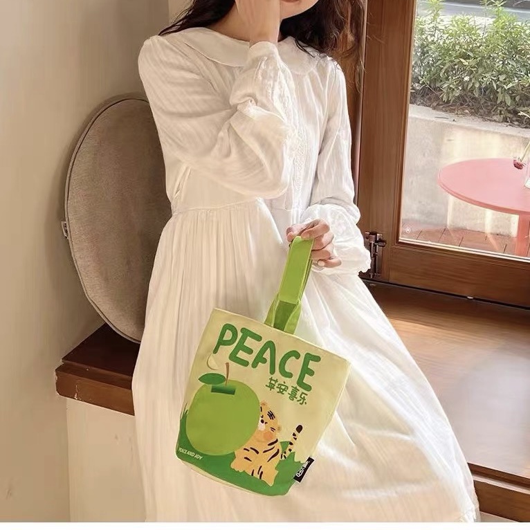 Túi Xách canvas Họa Tiết Tranh Sơn Dầu Thời Trang Cho Nữ