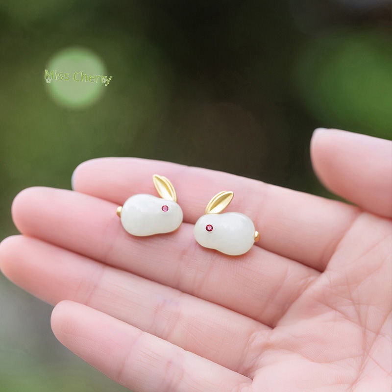 Vòng Tay Ngọc Bích Hình Thỏ Dễ Thương Đơn Giản Thời Trang Cho Nữ