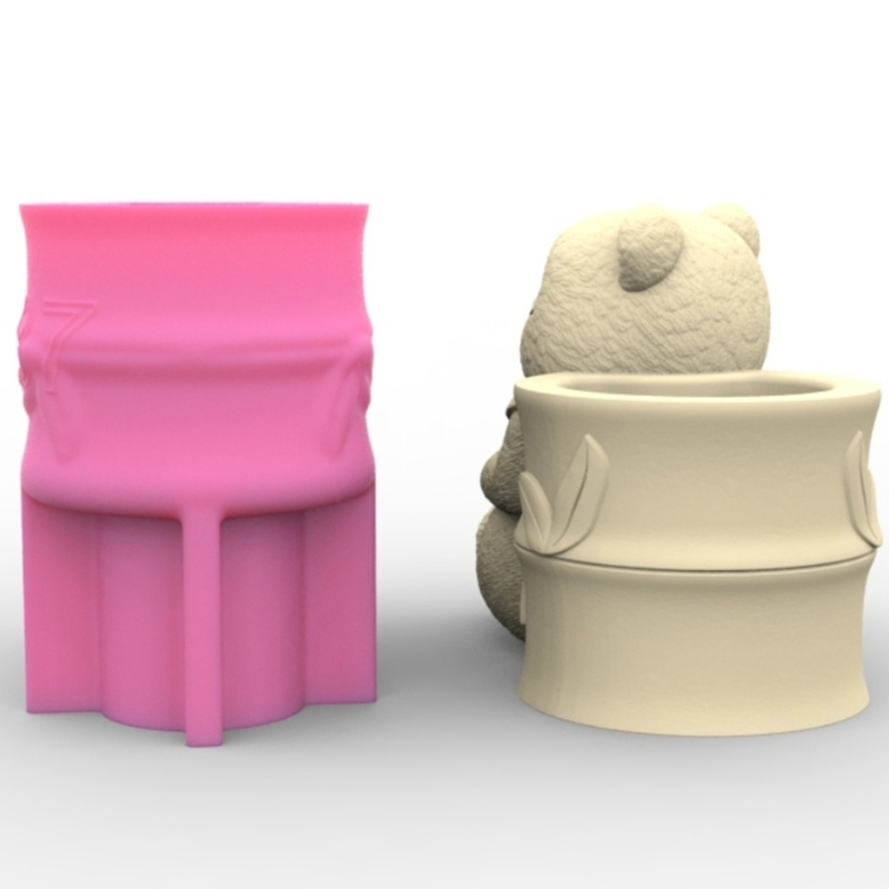 Hoàn Hảo Khuôn Silicon Làm Giá Đỡ Bút Hình Gấu Trúc / Bông Hoa diy
