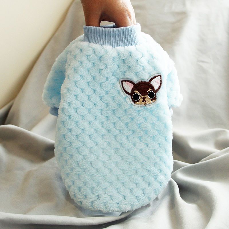 Áo Nỉ Cổ Cao Màu Trơn In Họa Tiết Hoạt Hình Thời Trang Thu Đông Cho Thú Cưng