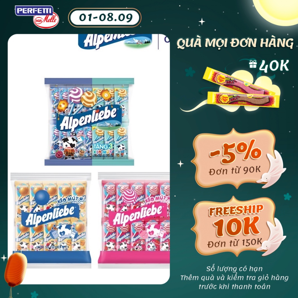 Kẹo Mút Alpenliebe Hương sữa (Gói 39 que)