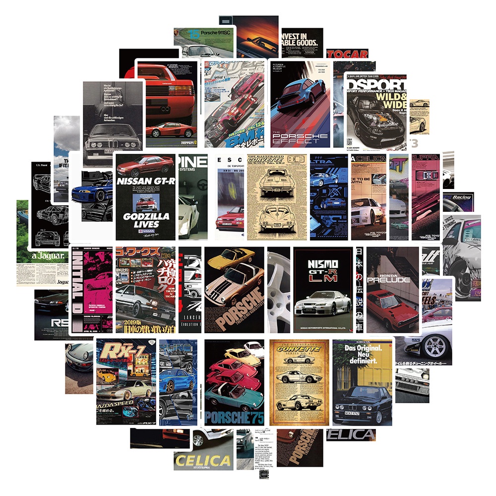 Bộ 50 Miếng Dán Trang Trí Mũ Bảo Hiểm / Bút Chì Chống Thấm Nước Họa Tiết graffiti Độc Đáo