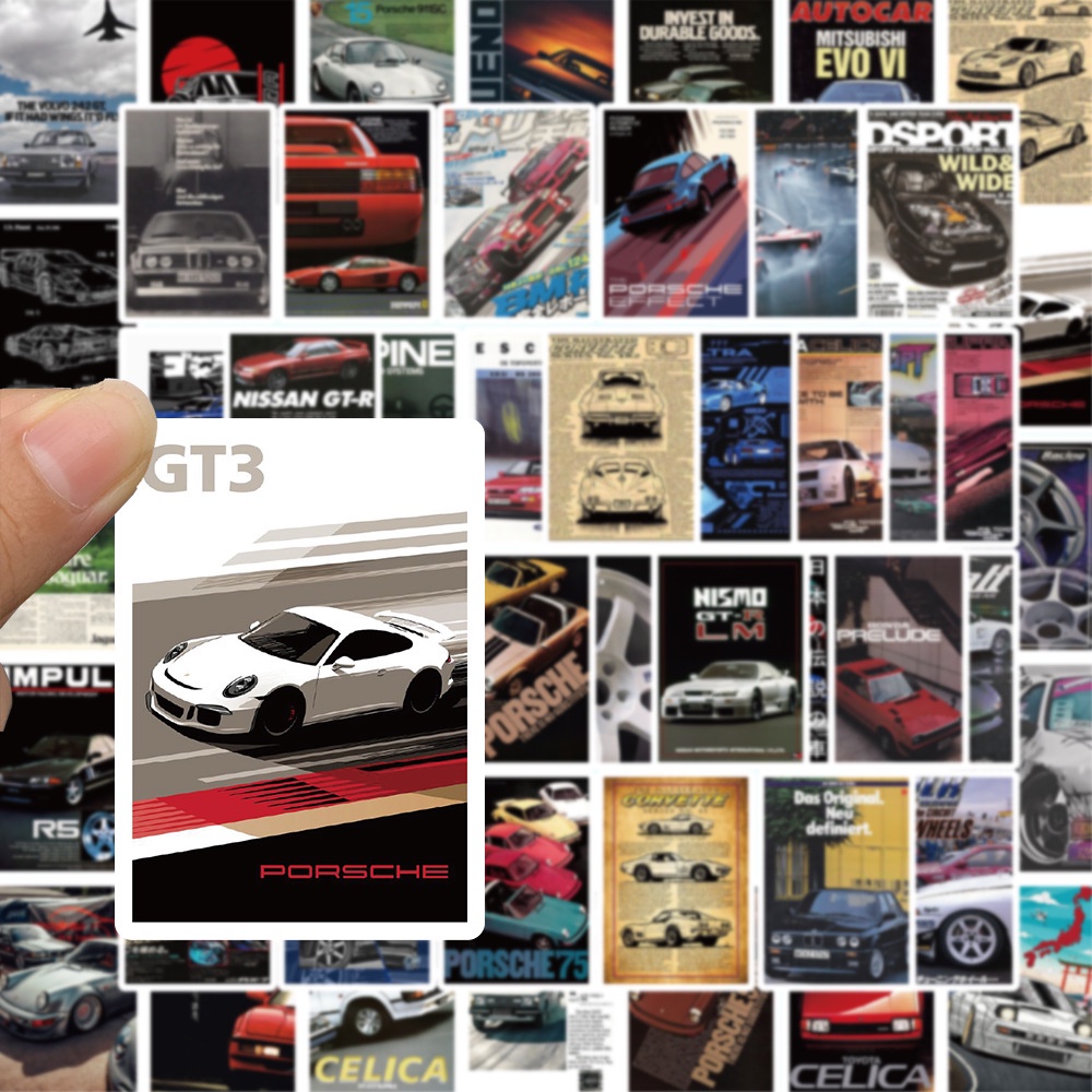 Bộ 50 Miếng Dán Trang Trí Mũ Bảo Hiểm / Bút Chì Chống Thấm Nước Họa Tiết graffiti Độc Đáo