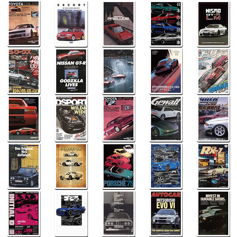 Bộ 50 Miếng Dán Trang Trí Mũ Bảo Hiểm / Bút Chì Chống Thấm Nước Họa Tiết graffiti Độc Đáo