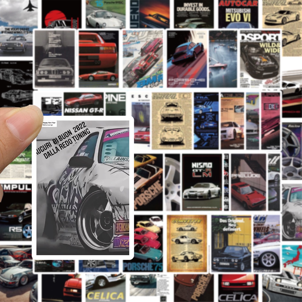 Bộ 50 Miếng Dán Trang Trí Mũ Bảo Hiểm / Bút Chì Chống Thấm Nước Họa Tiết graffiti Độc Đáo