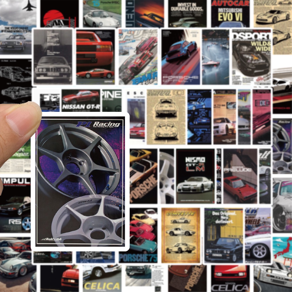 Bộ 50 Miếng Dán Trang Trí Mũ Bảo Hiểm / Bút Chì Chống Thấm Nước Họa Tiết graffiti Độc Đáo