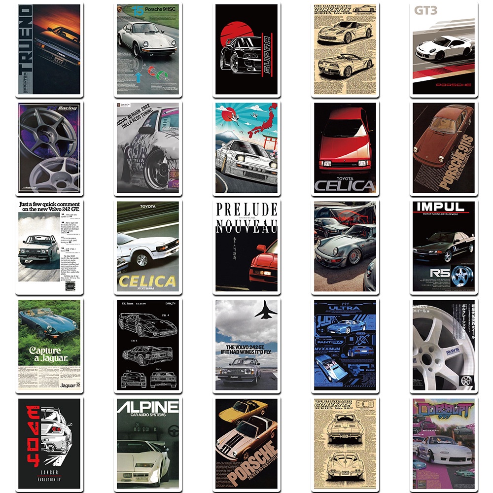 Bộ 50 Miếng Dán Trang Trí Mũ Bảo Hiểm / Bút Chì Chống Thấm Nước Họa Tiết graffiti Độc Đáo