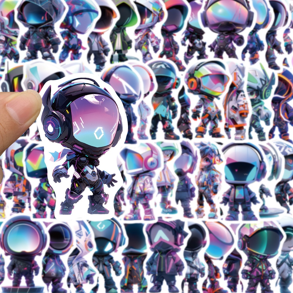 51 Miếng Dán Hình Phi Hành Gia Hoạt Hình Chống Nước Trang Trí Mũ Bảo Hiểm Xe Đạp
