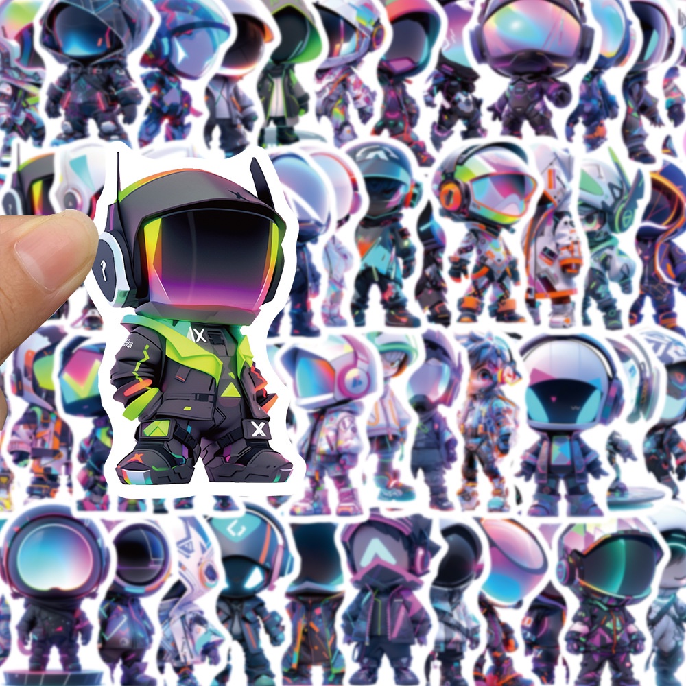 51 Miếng Dán Hình Phi Hành Gia Hoạt Hình Chống Nước Trang Trí Mũ Bảo Hiểm Xe Đạp