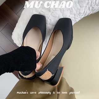 Muchao giày cao gót mũi vuông đế mềm thời trang cho nữ