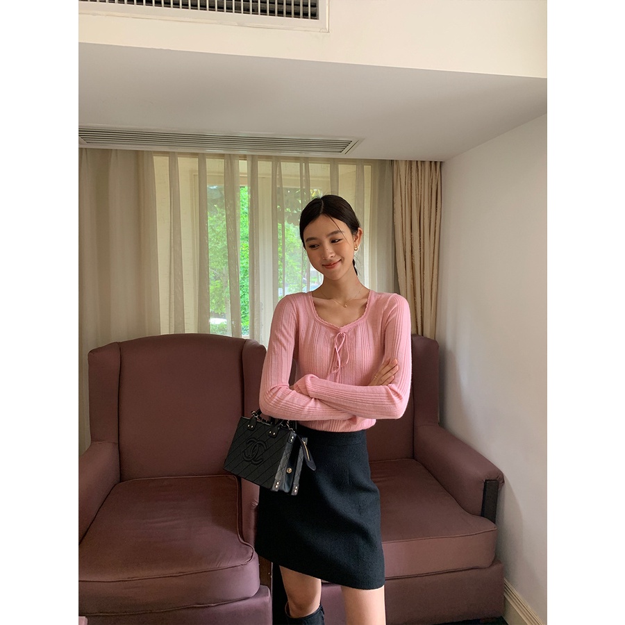 Áo sweater Tay Dài Cổ Ren Phong Cách Hàn Quốc Thời Trang Mùa Thu Hàng Mới 2023 18896