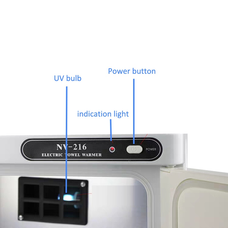 Tủ hấp khăn có kính NV-216 -Towel Warme có UV hấp đá nóng cho spa massage đồ Nail 23 lít- tủ tiệt trùng