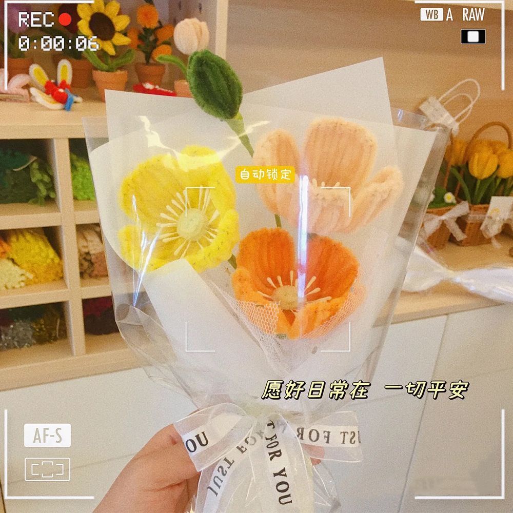 Jh Hàng Có Sẵn Bó Hoa Hồng Đan Len Thủ Công diy Làm Quà Tặng Sinh Nhật Cho Bạn Gái