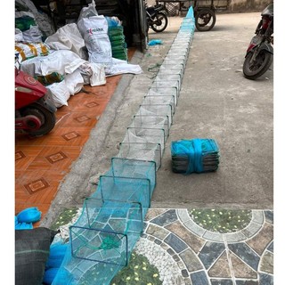 Lưới lồng bát quái bắt cá 29 khung dài 9m2 đuôi 1 phân cước đúc
