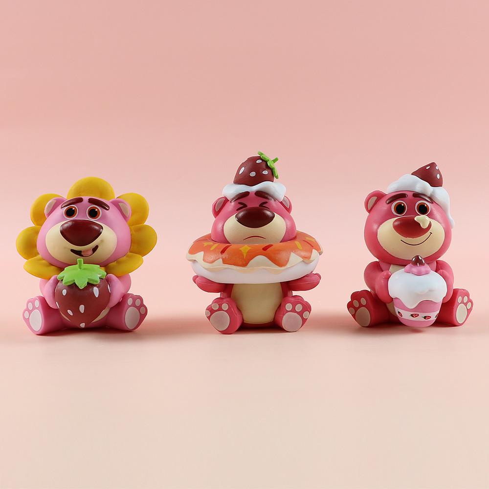 Mô hình Gấu Dâu- Combo 6 kiểu dáng Gấu Dâu cực cute, dễ thương- Nobox