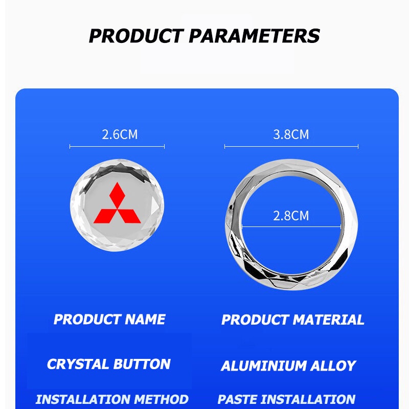 Phù Hợp Miếng Dán Trang Trí Nút Khởi Động Xe Hơi mitsubishi asx lancerex eclipse cross outlander pajero lancer xpander montero