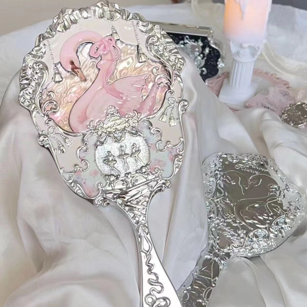 Gương Trang Điểm Cầm Tay Hình Thiên Nga