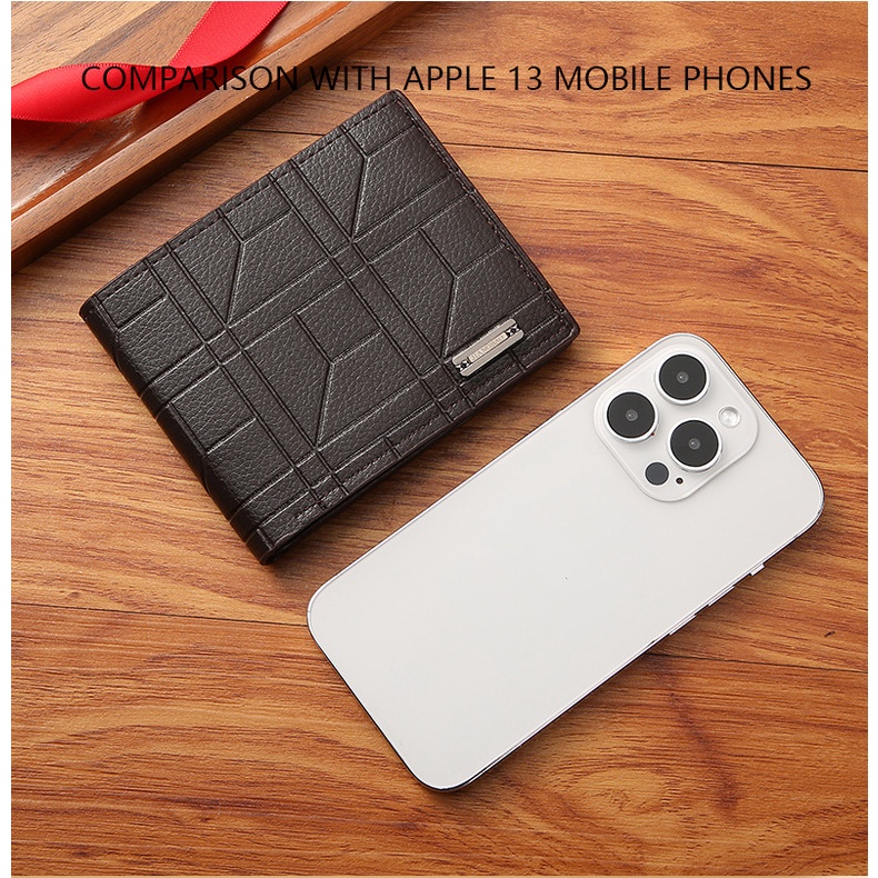 Ví Da Nam Dáng Ngắn Họa Tiết Caro Thời Trang Sang Trọng Giá Đỡ