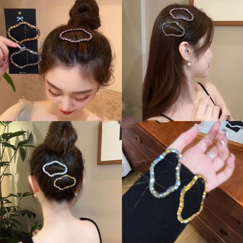Kẹp Tóc Hình Đám Mây / Ngôi Sao / Đám Mây Cỡ Lớn Đính Đá Thời Trang Cho Nữ