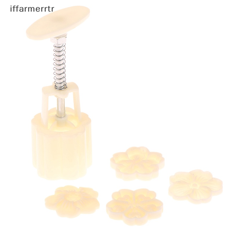 Set 4 Khuôn Nhấn Tay Làm Bánh Trung Thu Hình Hoa Anh Đào 3d