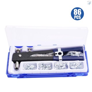 86PCS Rivet Nut Tool Kit Set Blind Rivet Nut Hand Riveter Wrench Threaded Insert Tool Rivet Nut Gun with Metric Rivet Nuts Assortment M3 M4 M5 M6 M8
