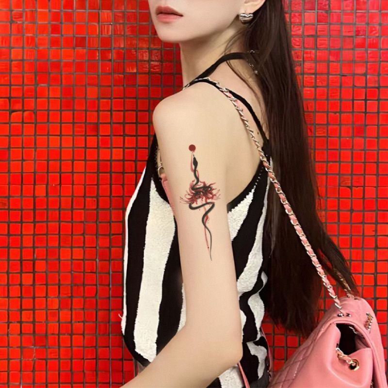 Hình Xăm Dán Tạm Thời 7 Ngày Chống Thấm Nước Họa Tiết Da Rắn / Cánh Tay Cô Gái Gợi Cảm