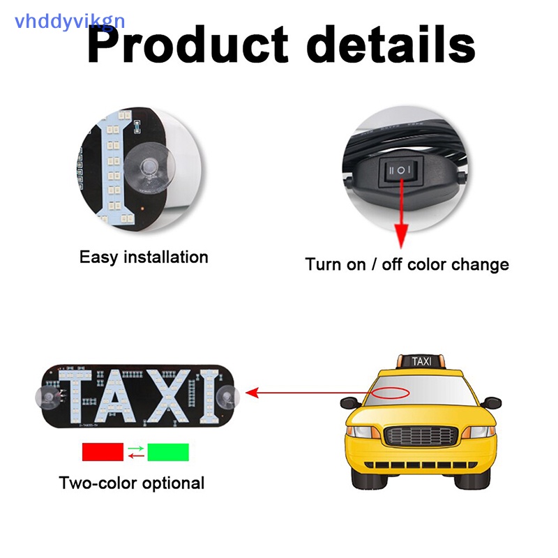 Vhdd Đèn led taxi 2 Màu Có Thể Thay Đổi Kèm usb  vn
