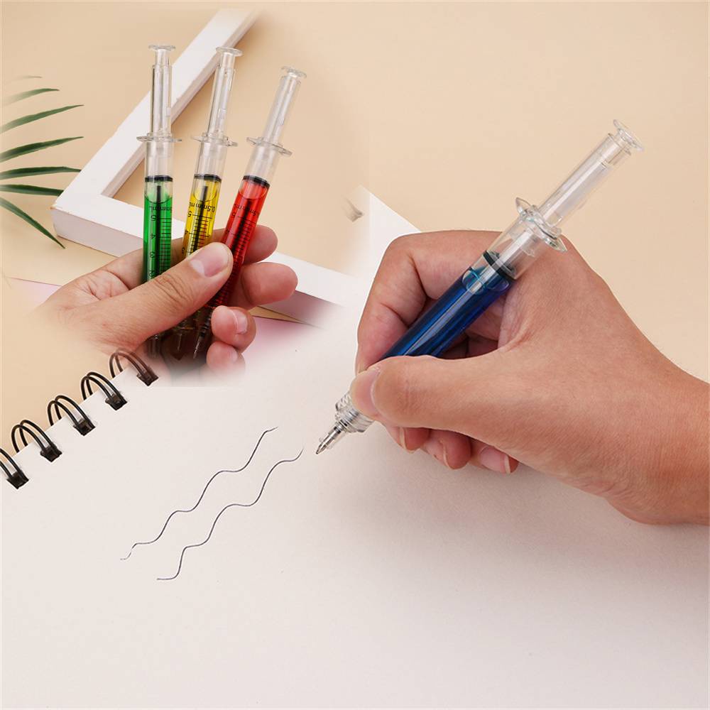 Bút Bi Mực Mịn Hình Kim Tiêm Độc Đáo Trang Trí Văn Phòng / Trường Học